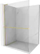 Mexen Kioto+ L душовa стена с рафт Walk-in 80 x 200 см, прозрачен, златен шлифован - 800-080-123-55-00