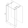 Mexen Kioto стена за душ 140 x 30 x 30 см, черен модел, gun gray матов - 800-140-030-222-66-70-030