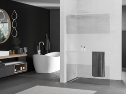 Mexen Kioto+ L стенен душ с рафт Walk-in 80 x 200 см, прозрачен/мразовит, бял - 800-080-123-20-35