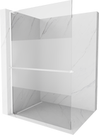 Mexen Kioto+ L душ-преграда с рафт Walk-in 80 x 200 cm, прозрачен/матов, бял - 800-080-123-20-35