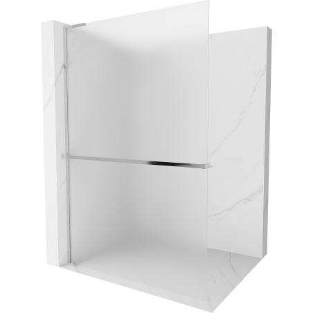 Mexen Kioto+ L душ панел със стойка Walk-in 100 x 200 см, матиран, хром - 800-100-123-01-30