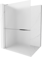 Мексен Киото+ L стена за душ със стойка Walk-in 100 x 200 см, матирано стъкло, хром - 800-100-123-01-30