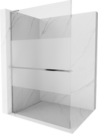 Mexen Kioto+ L душ параван с рафт Walk-in 80 x 200 см, прозрачен/мъглив, хром - 800-080-123-01-35