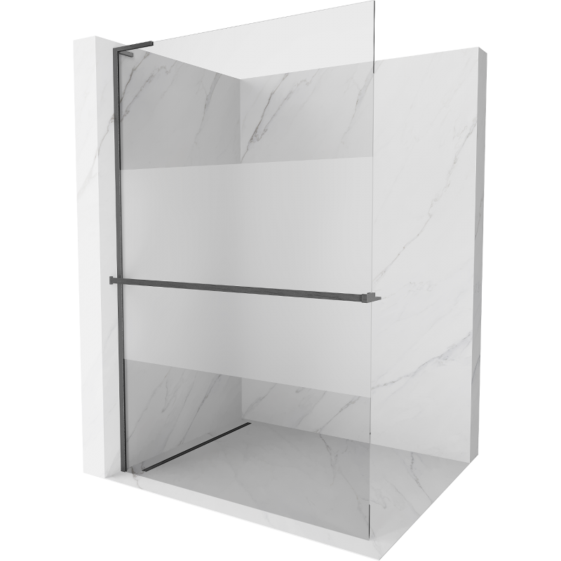 Mexen Kioto+ L душ панел с рафт Walk-in 90 x 200 см, прозрачен/мразовит, бръснато оръжие - 800-090-123-66-35