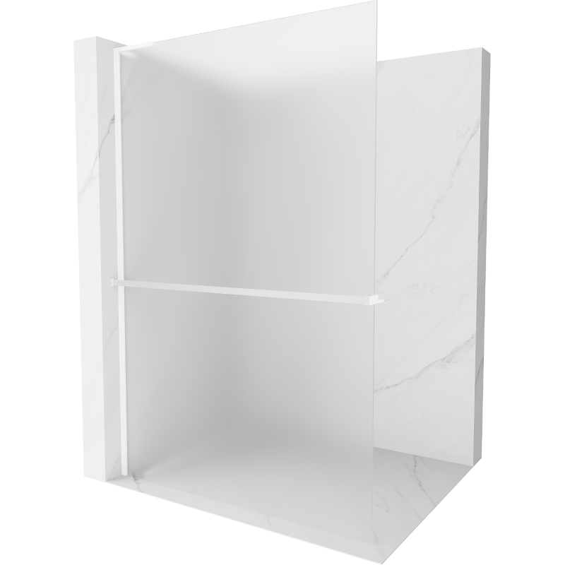 Mexen Kioto+ L душова стена с рафт Walk-in 70 x 200 см, матова, бяла - 800-070-123-20-30
