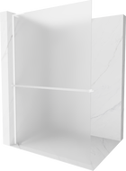 Mexen Kioto+ L стена за душ с рафт Walk-in 80 x 200 см, матирано стъкло, бяло - 800-080-123-20-30