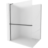 Mexen Kioto+ L душова стена с рафтовете Walk-in 100 x 200 см, матово, черно - 800-100-123-70-30