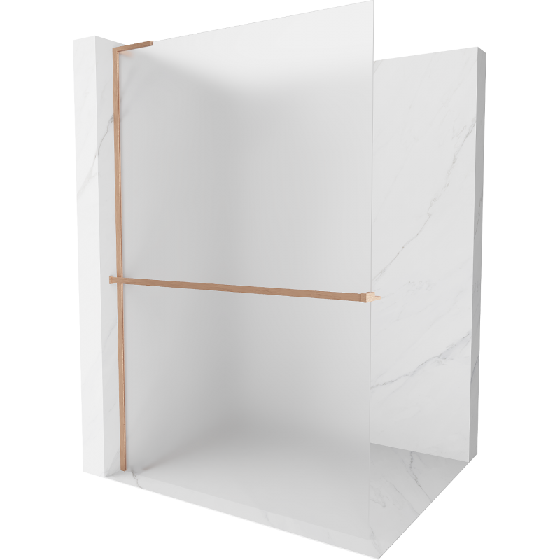 Mexen Kioto+ L стена душа с рафт Walk-in 100 x 200 см, матиран, четкан мед - 800-100-123-65-30