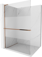 Mexen Kioto+ L душ кабина с рафт Walk-in 70 x 200 см, прозрачно/матово, розово злато - 800-070-123-60-35
