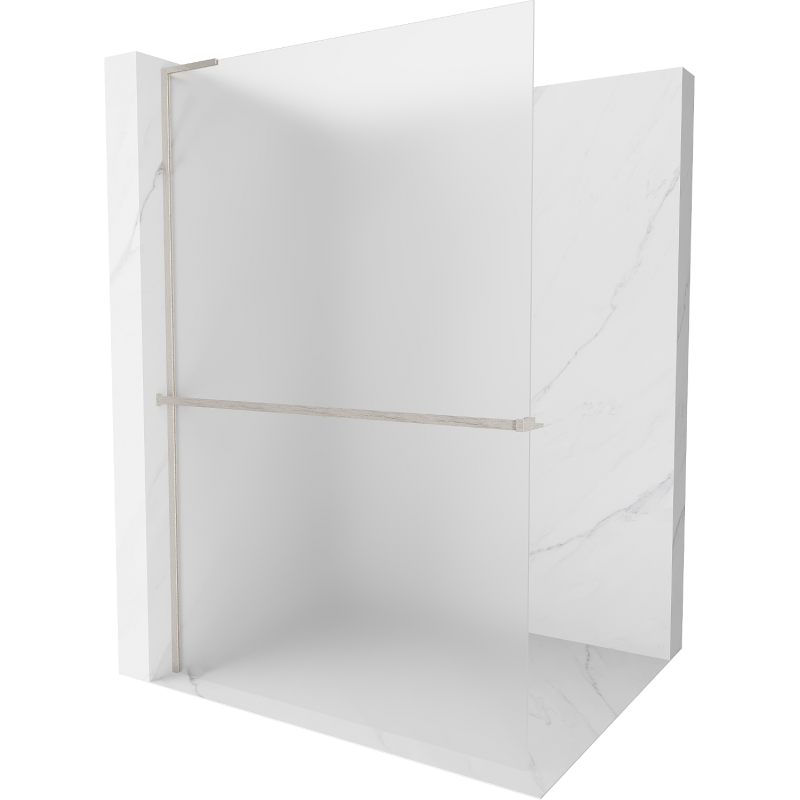 Mexen Kioto+ L Душ параван със стъклен рафт Walk-in 120 x 200 cm, матиран, матов никел - 800-120-123-97-30