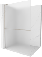 Mexen Kioto+ L стена за душ с рафт Walk-in 100 x 200 см, матирано, четкан никел - 800-100-123-97-30