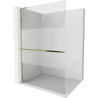 Mexen Kioto+ L стена за душ с рафт Walk-in 100 x 200 см, прозрачно/матово, златно - 800-100-123-50-35