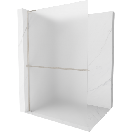 Mexen Kioto+ L стена за душ кабина с рафт Walk-in 80 x 200 см, матирано стъкло, brushed никел - 800-080-123-97-30