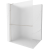 Mexen Kioto+ L стена за душ кабина с рафт Walk-in 80 x 200 см, матирано стъкло, brushed никел - 800-080-123-97-30