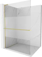 Mexen Kioto+ L душова стена с рафт Walk-in 90 x 200 см, прозрачен/матов, златен шлифован - 800-090-123-55-35