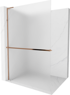 Mexen Kioto+ L душ стена с рафт Walk-in 90 x 200 см, мразовита, розово злато
