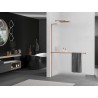 Mexen Kioto+ L душ стена с рафт Walk-in 90 x 200 см, мразовита, розово злато