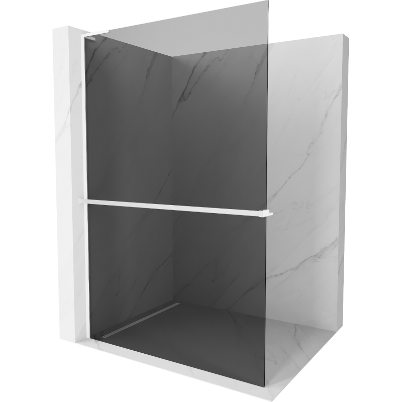 Mexen Kioto+ L душ кабина с рафт Walk-in 80 x 200 см, графит, бяла - 800-080-123-20-40