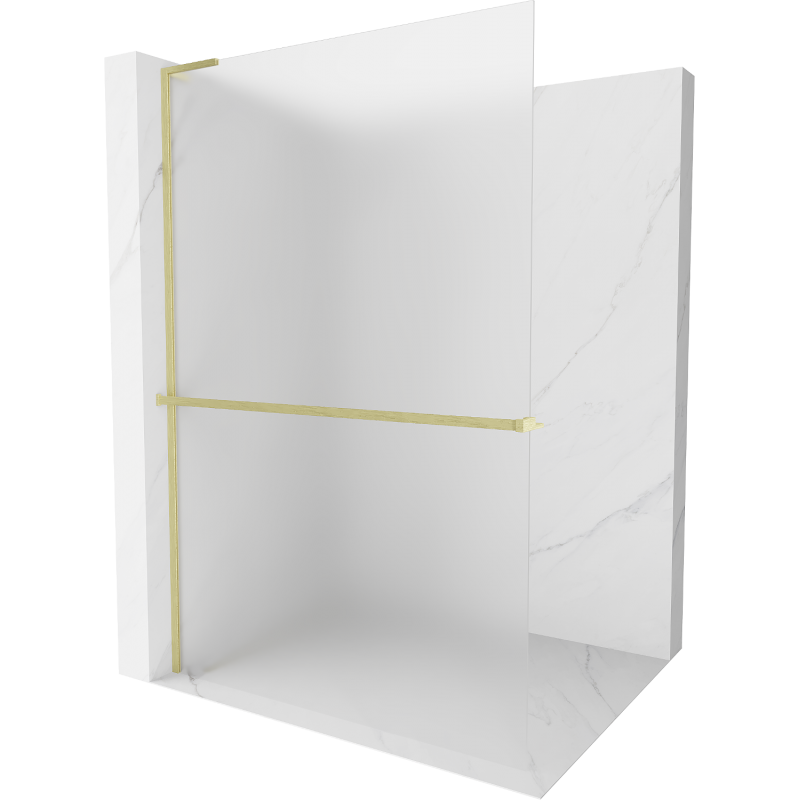 Mexen Kioto+ L душова стена с рафт Walk-in 80 x 200 см, матирано стъкло, златно шлифовано - 800-080-123-55-30