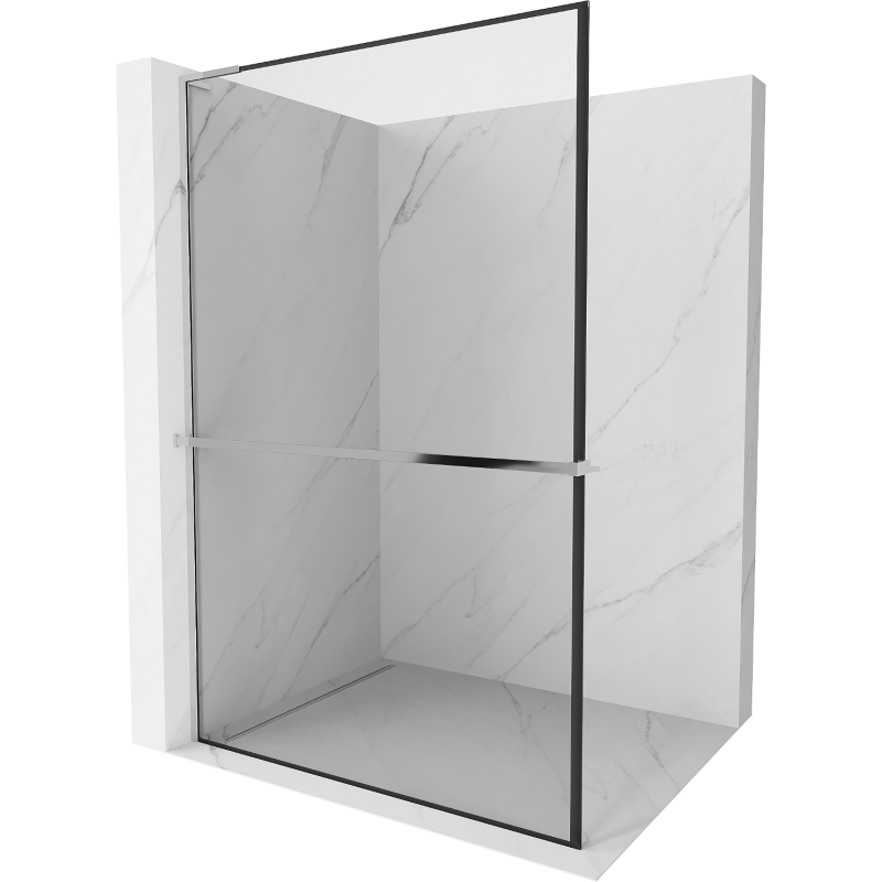 Mexen Kioto+ L стена за душ с полка Walk-in 80 x 200 см, черен модел, хром - 800-080-123-01-70