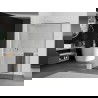 Mexen Kioto+ L стена за душ с рафт Walk-in 90 x 200 см, черен десен, бял - 800-090-123-20-70