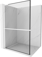 Mexen Kioto+ L стена за душ с рафт Walk-in 110 x 200 см, черен модел, бял - 800-110-123-20-70