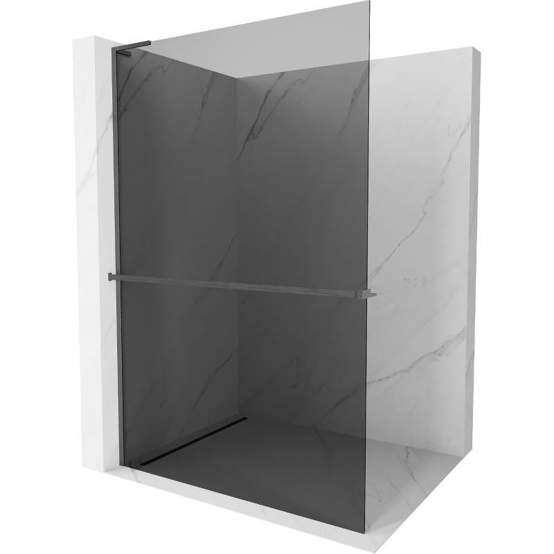 Mexen Kioto+ L душ параван с рафт Walk-in 90 x 200 см, графит, gun gray четкан - 800-090-123-66-40