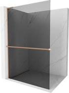 Mexen Kioto+ L душ параван с рафт Walk-in 80 x 200 см, графит, четкан месинг - 800-080-123-65-40
