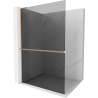 Mexen Kioto+ L стена на душа с рафт Walk-in 110 x 200 см, графит, полирана мед - 800-110-123-65-40