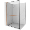 Mexen Kioto+ L душ кабина с рафт Walk-in 120 x 200 см, черен шаблон, шлифована мед - 800-120-123-65-70