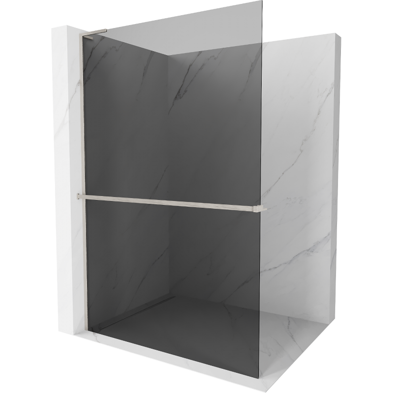 Mexen Kioto+ L душова стена с рафт Walk-in 70 x 200 см, графит, четкан никел - 800-070-123-97-40