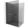 Mexen Kioto+ L стена за душ с рафт Walk-in 70 x 200 см, графит, розово злато - 800-070-123-60-40