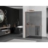 Mexen Kioto+ L душ кабина с рафт Walk-in 80 x 200 см, графит, розово злато - 800-080-123-60-40