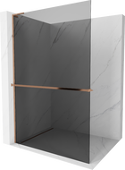 Mexen Kioto+ L душ кабина с рафт Walk-in 120 x 200 см, графит, розово злато - 800-120-123-60-40