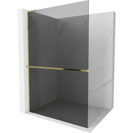 Mexen Kioto+ L душова стена с рафт Walk-in 70 x 200 см, графит, златно - 800-070-123-50-40