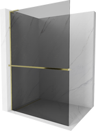 Mexen Kioto+ L душова стена с рафт Walk-in 70 x 200 см, графит, златно - 800-070-123-50-40