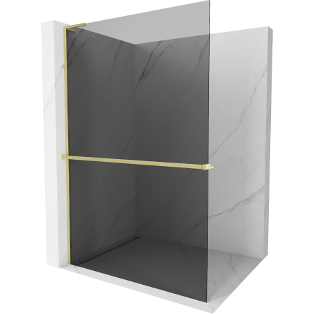 Mexen Kioto+ L душ кабина с полка Walk-in 80 x 200 см, графит, златна четка - 800-080-123-55-40
