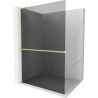 Mexen Kioto+ L стена за душ с рафтове Walk-in 100 x 200 см, графит, злато четкан - 800-100-123-55-40