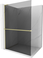 Mexen Kioto+ L стена за душ с рафтове Walk-in 100 x 200 см, графит, злато четкан - 800-100-123-55-40