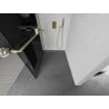 Mexen Kioto+ L душ кабина с рафт Walk-in 110 x 200 см, графит, златен с четкане - 800-110-123-55-40