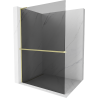 Mexen Kioto+ L душ кабина с рафт Walk-in 110 x 200 см, графит, златен с четкане - 800-110-123-55-40