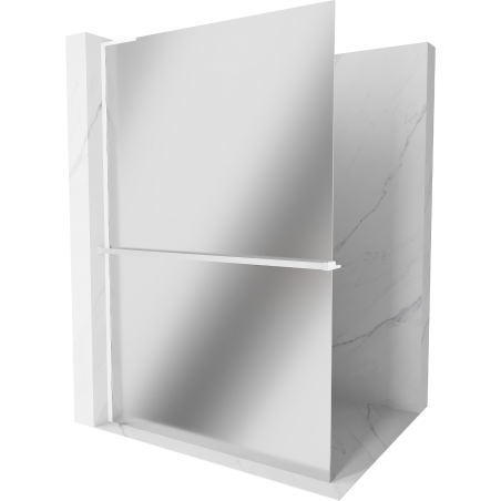 Mexen Kioto+ L душова стена с рафт Walk-in 80 x 200 см, огледало, бяла - 800-080-123-20-50