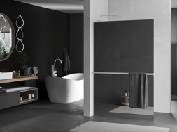 Mexen Kioto+ L стена за душ с рафт Walk-in 100 x 200 см, огледало, бяла - 800-100-123-20-50