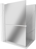 Mexen Kioto+ L стена за душ с рафт Walk-in 110 x 200 см, огледало, бяло - 800-110-123-20-50