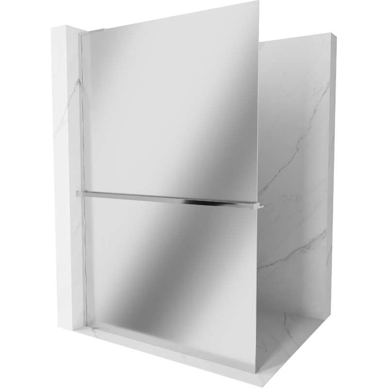 Mexen Kioto+ L стена за душ с рафт Walk-in 80 x 200 см, огледало, хром - 800-080-123-01-50
