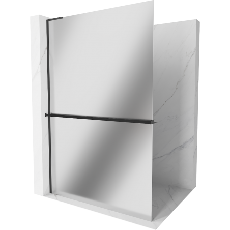 Mexen Kioto+ L стена за душ с рафт Walk-in 70 x 200 см, огледало, черна - 800-070-123-70-50