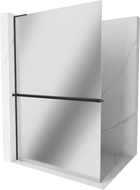 Mexen Kioto+ L стена за душ с рафт Walk-in 70 x 200 см, огледало, черна - 800-070-123-70-50