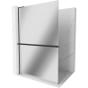 Mexen Kioto+ L стена за душ с рафт Walk-in 80 x 200 см, огледало, черен - 800-080-123-70-50
