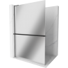 Mexen Kioto+ L стена за душ с рафт Walk-in 120 x 200 см, огледало, черна - 800-120-123-70-50
