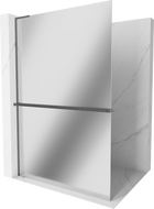 Mexen Kioto+ L душ стена с рафт Walk-in 120 x 200 см, огледало, оръжейно сиво матов - 800-120-123-66-50